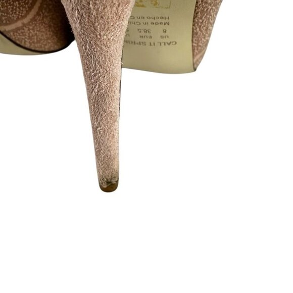 Call It Spring Womens Pink Pointed Toe Knit Ankle Boots W/ Stiletto Heel Sz 8 - Picture 9 of 12